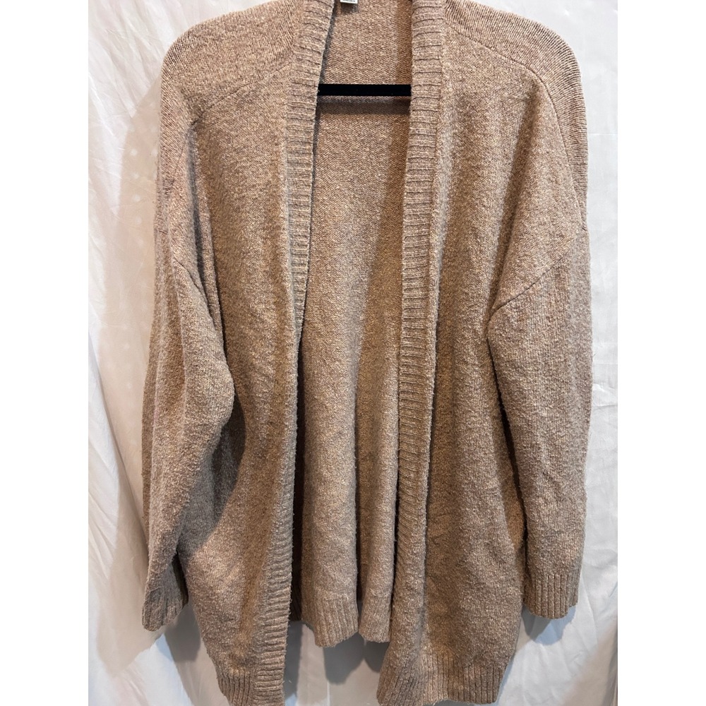 American Eagle Cozy Knit Open Front Cardigan Taupe Heathered Size S‎ P